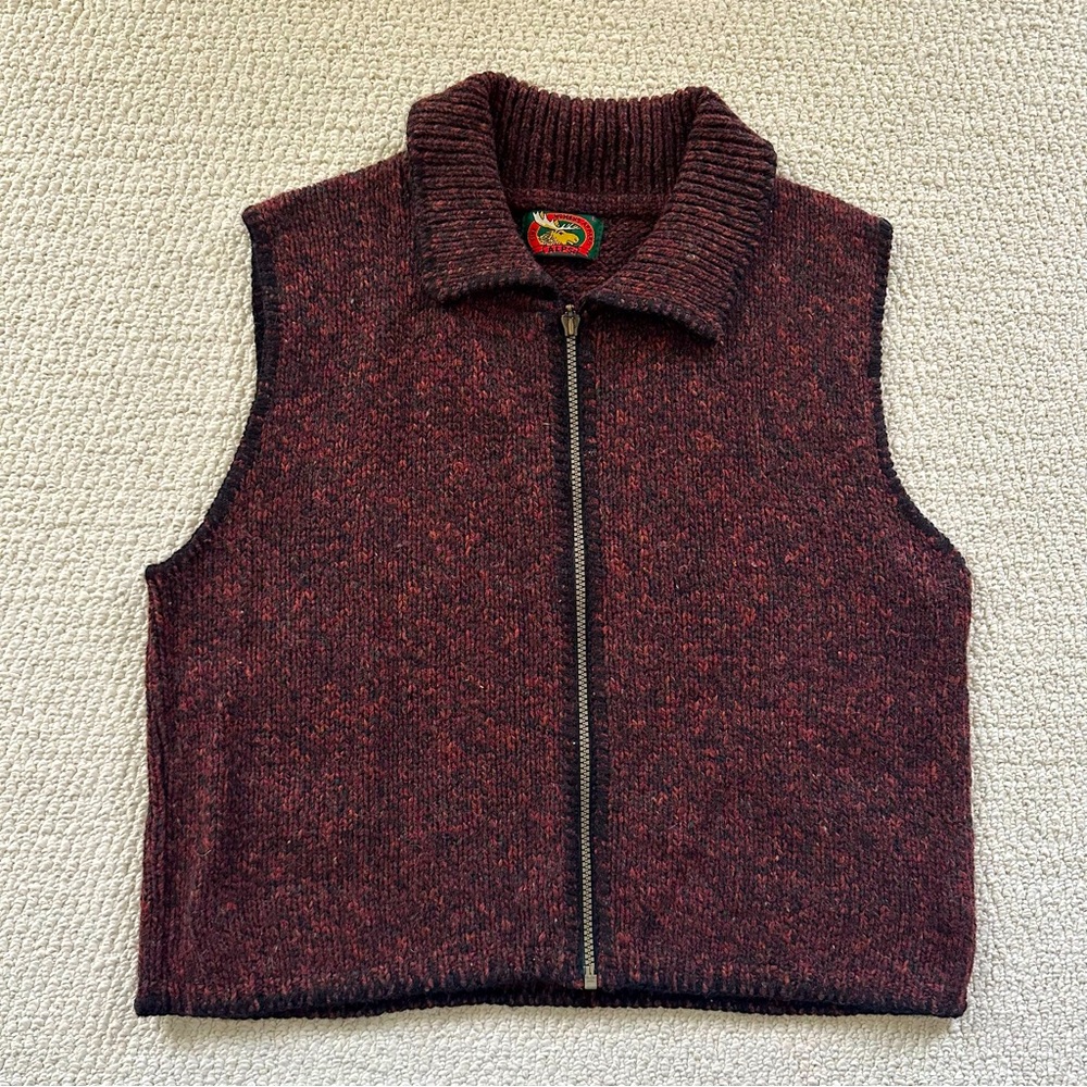 Vintage Woolrich Maroon Knit Vest